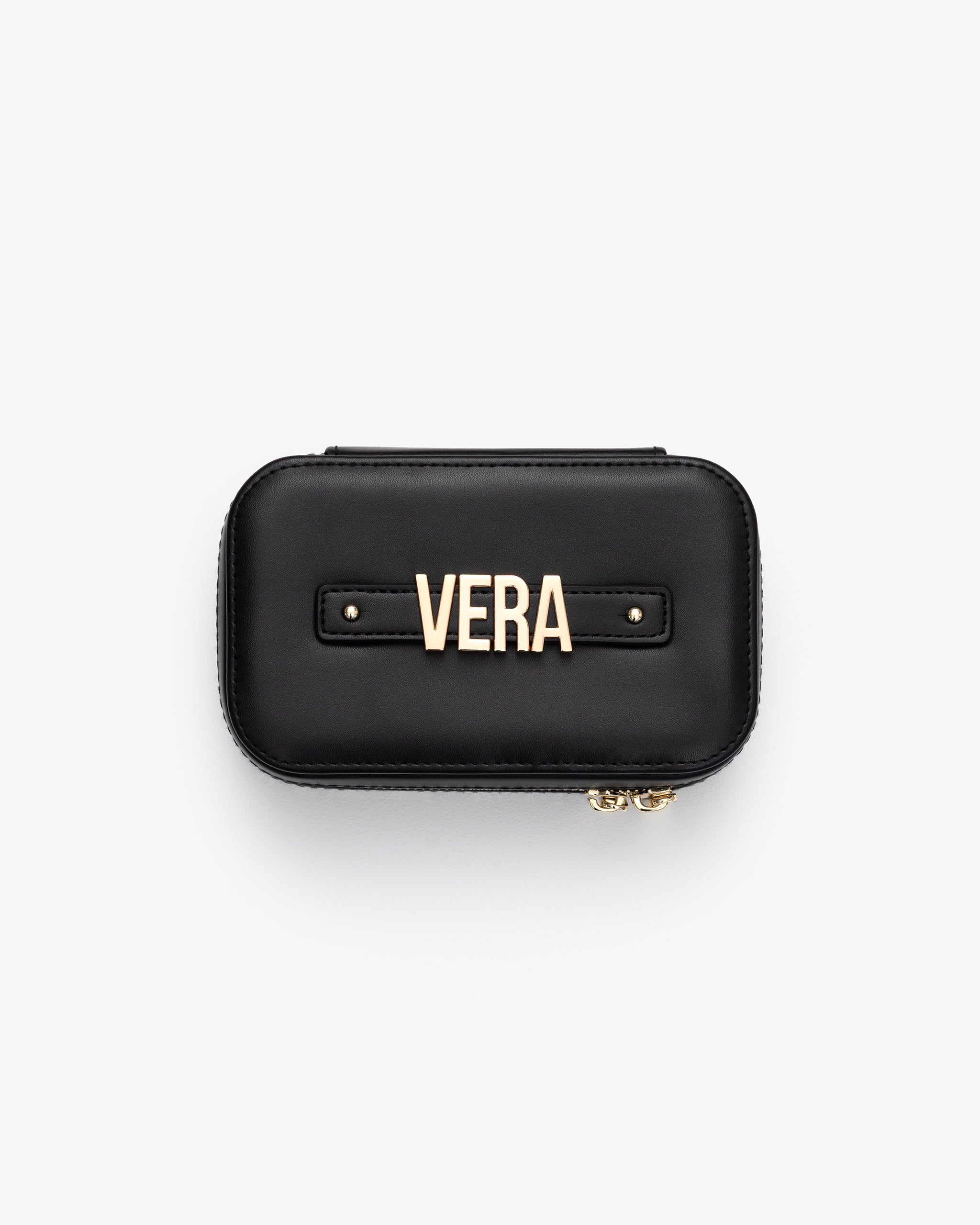 Jewellery Case in Black/Gold with Personalised Hardware
