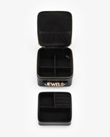 Jewellery Case in Black/Gunmetal with Personalised Hardware