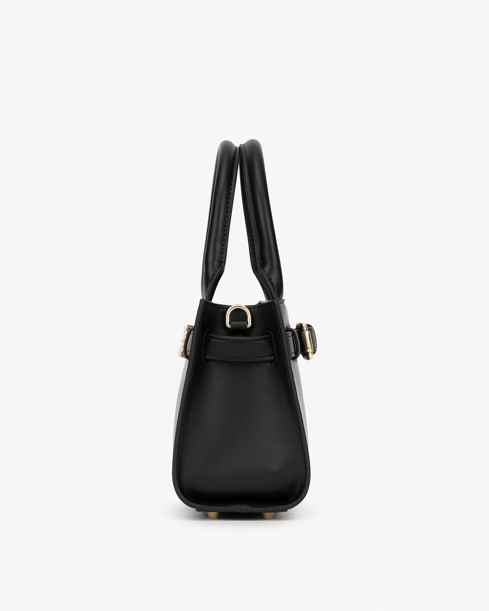 Mini Belt Tote in Black/Gold with Personalised Hardware