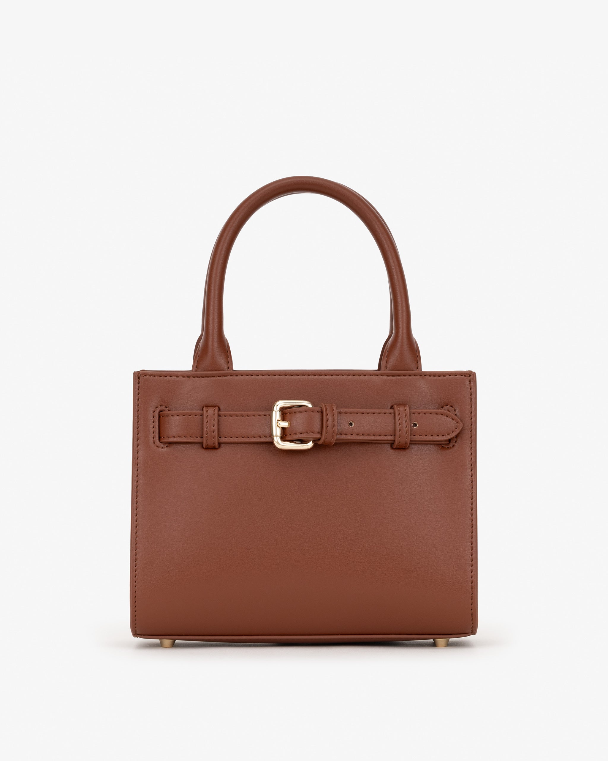 Mini Belt Tote in Cognac with Personalised Hardware