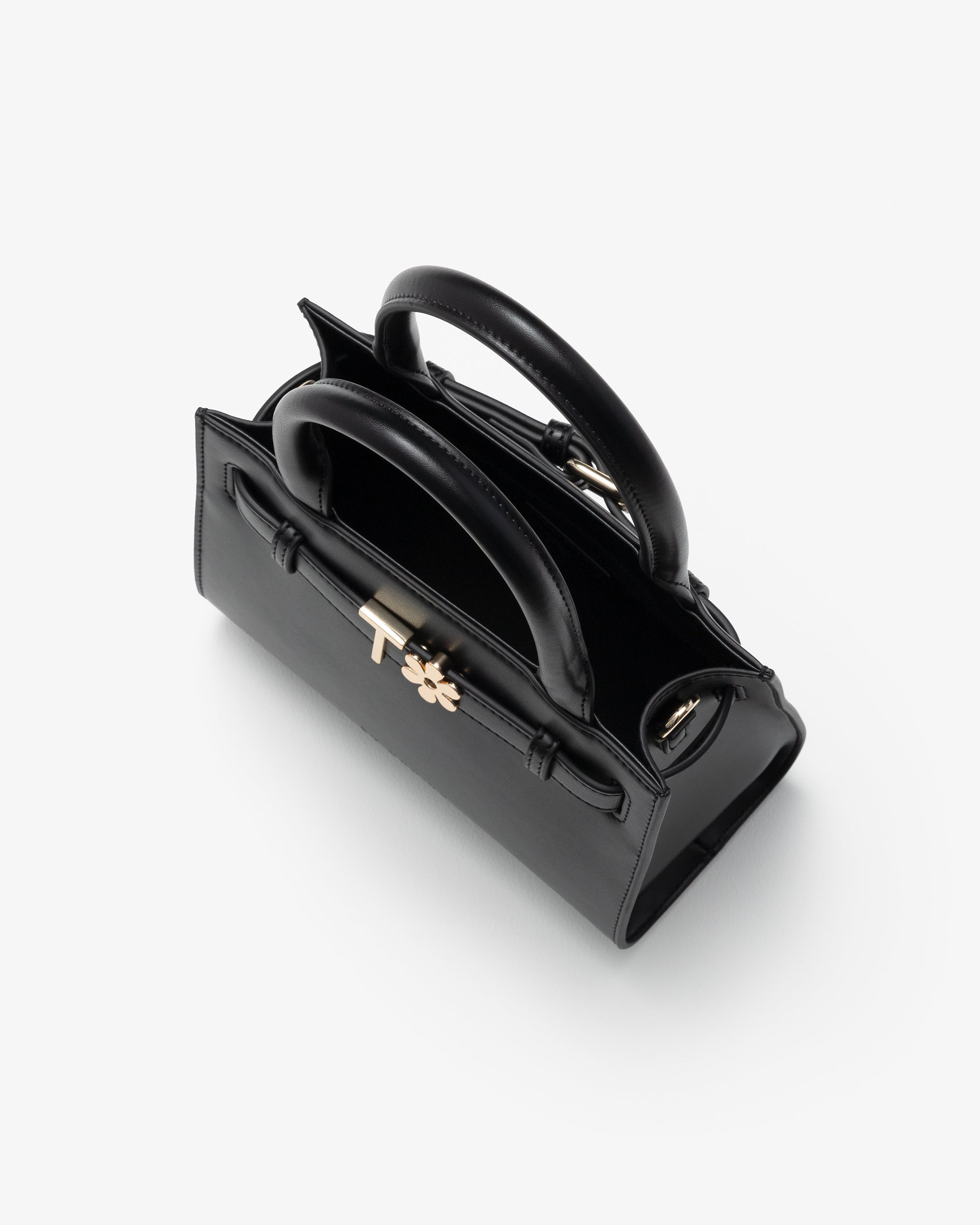 Mini Belt Tote in Black/Gold with Personalised Hardware