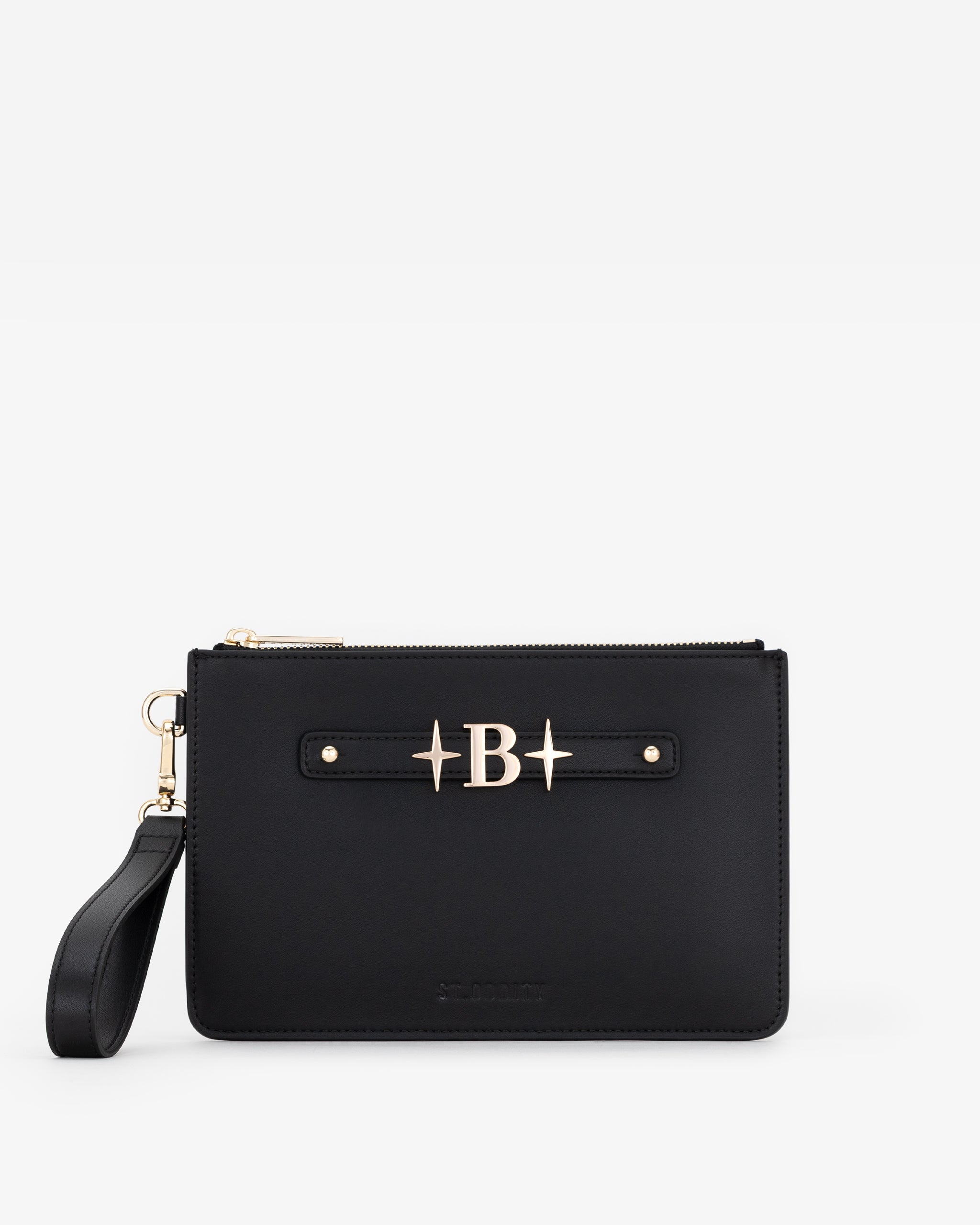 Pouch in Black/Gold with Personalised Hardware