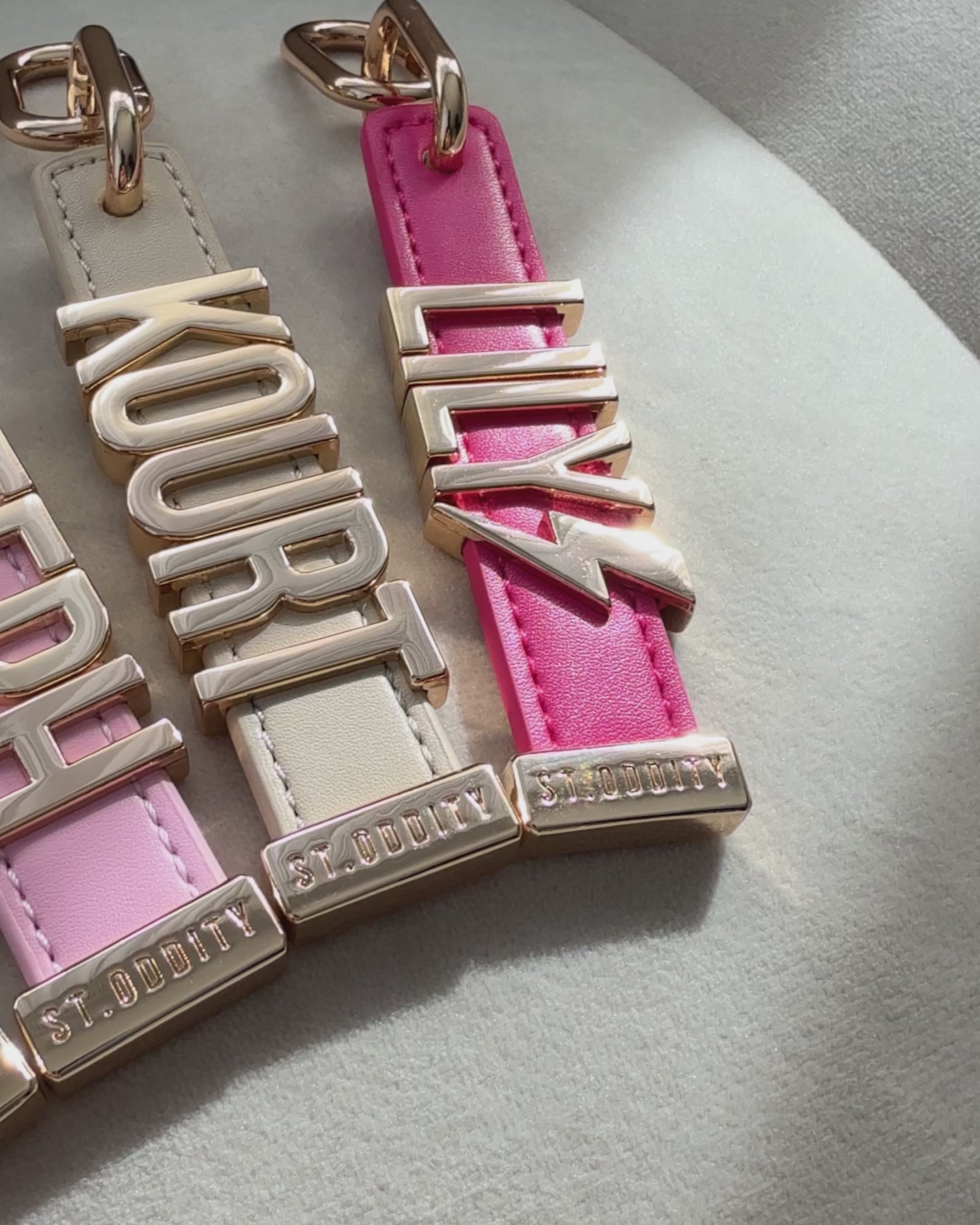 Charms in Brown, Pink, Black and Light Sand