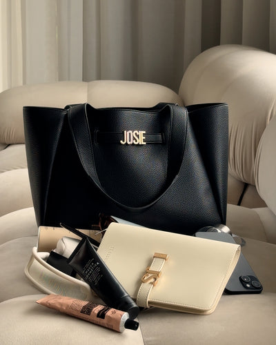 What fits inside the Casual Tote in Black