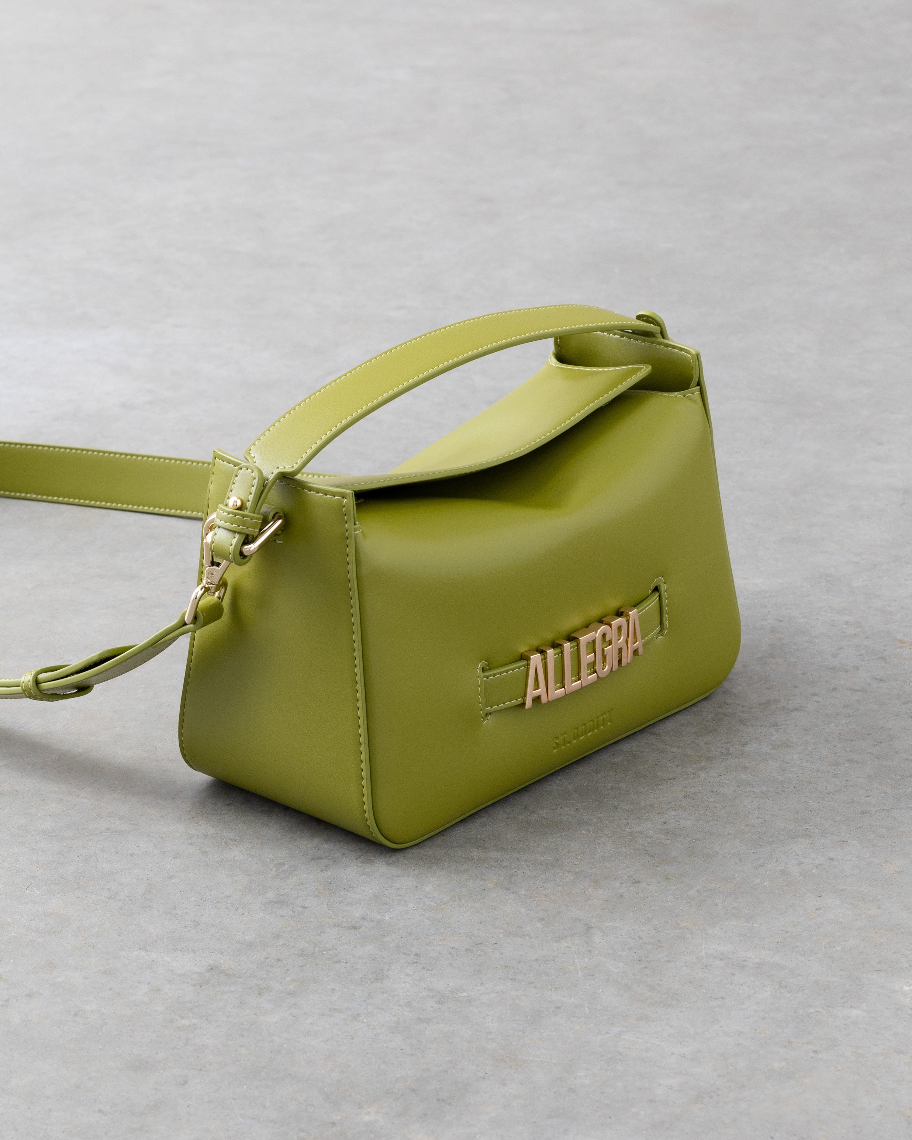 Slouch Bag in Olive with Personalised Hardware