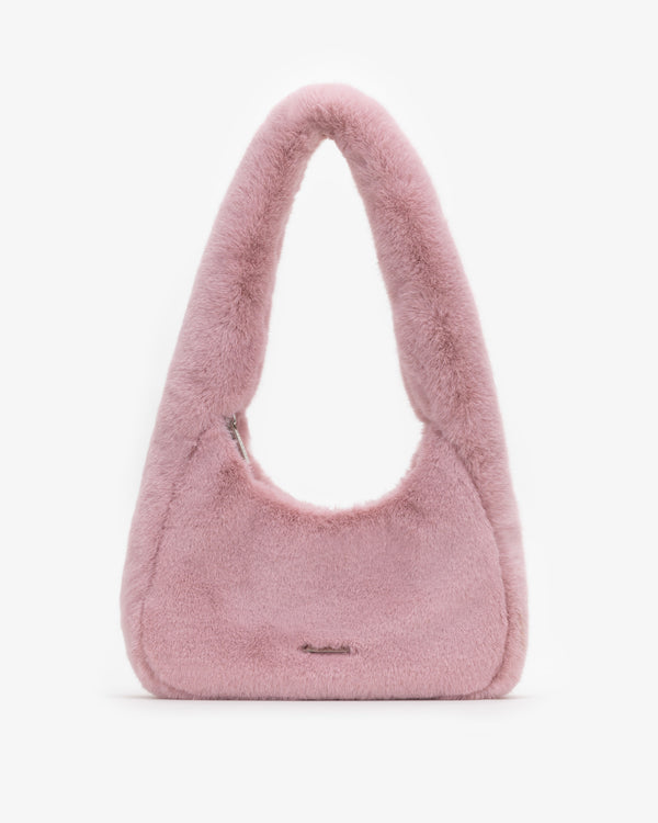 Soft Shoulder Bag in Mauve Fur