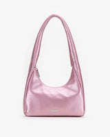Soft Shoulder Bag in Pink Metallic