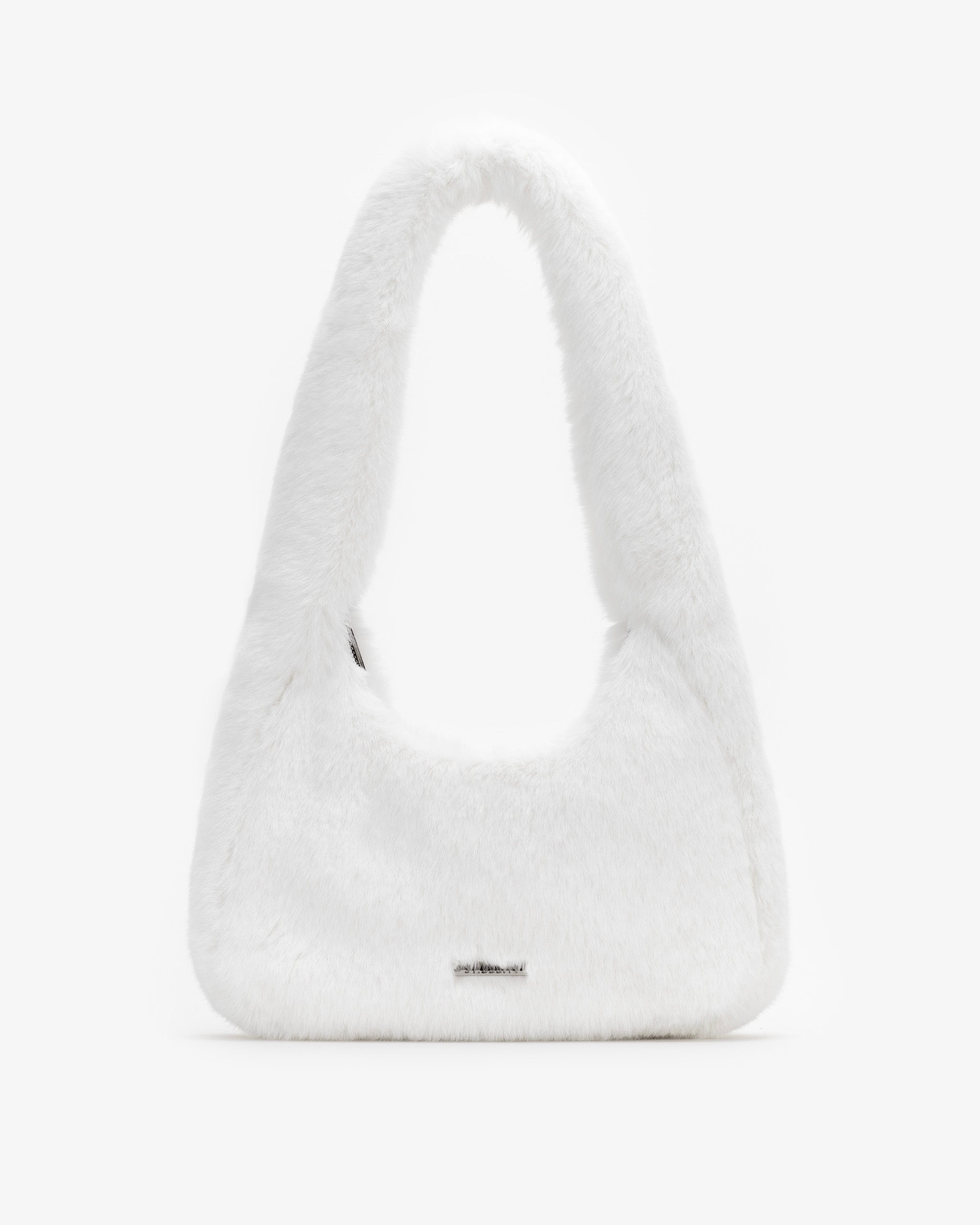 Soft Shoulder Bag in White Fur