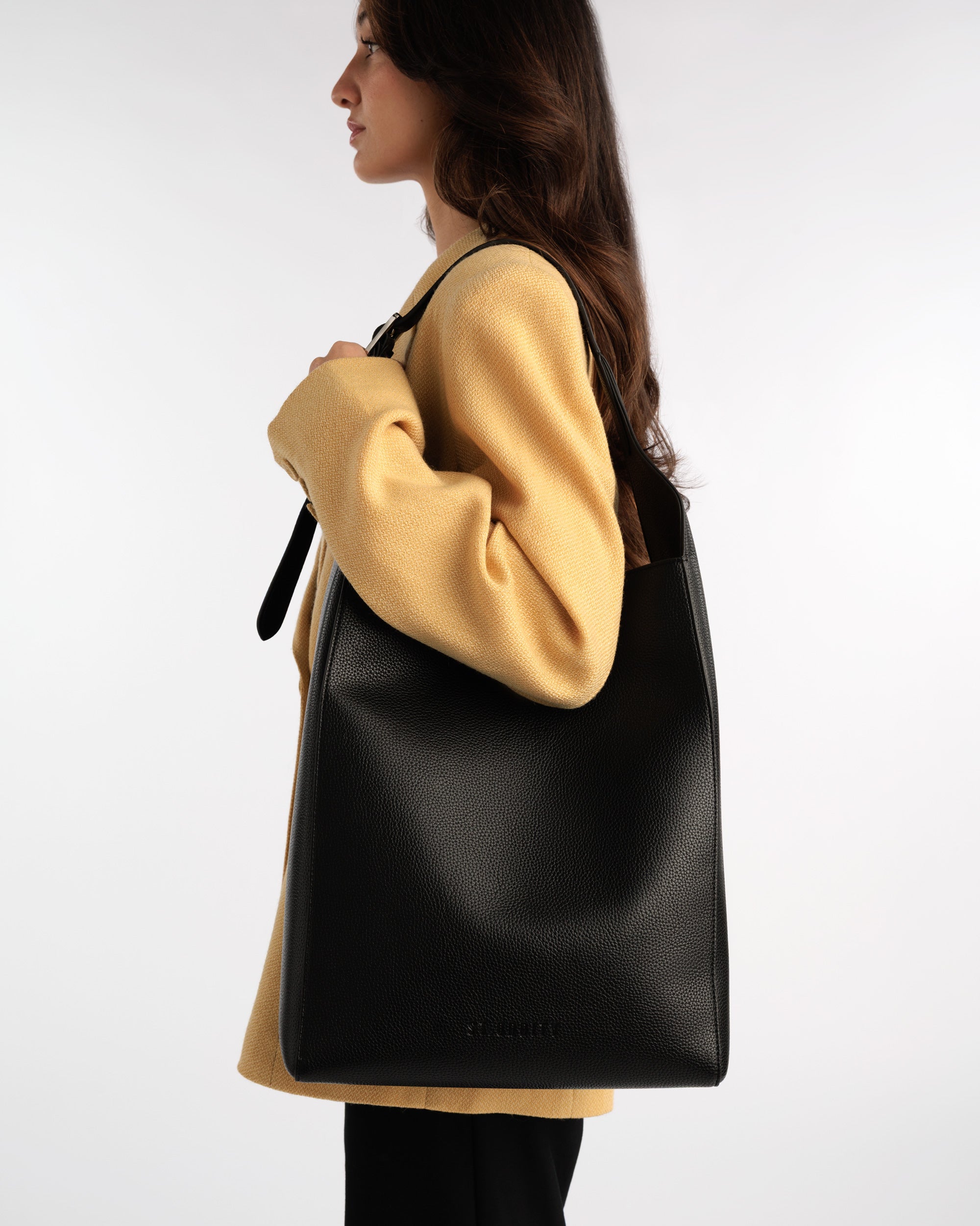 Tall Hobo Bag in Black