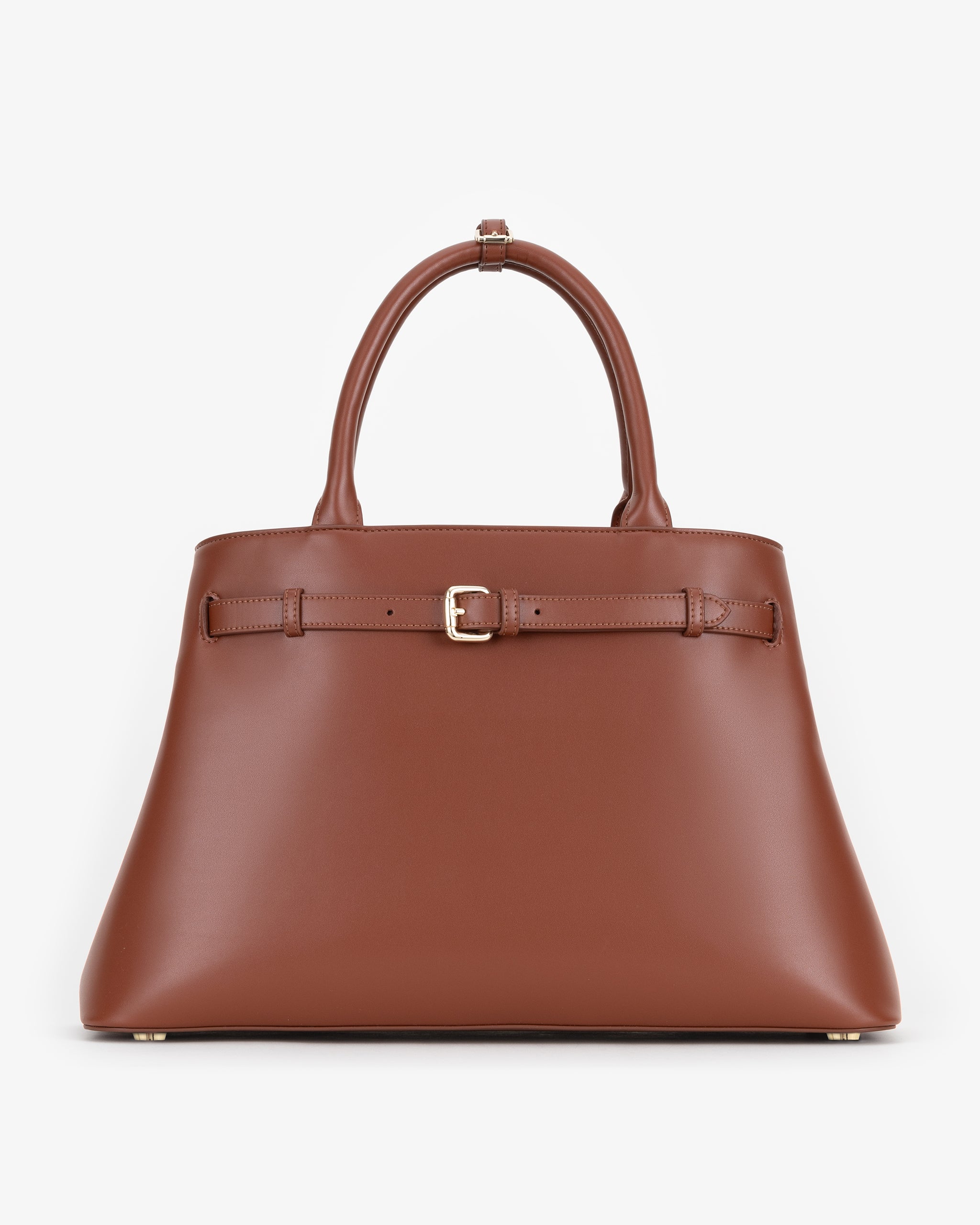 Belt Tote in Cognac with Personalised Hardware