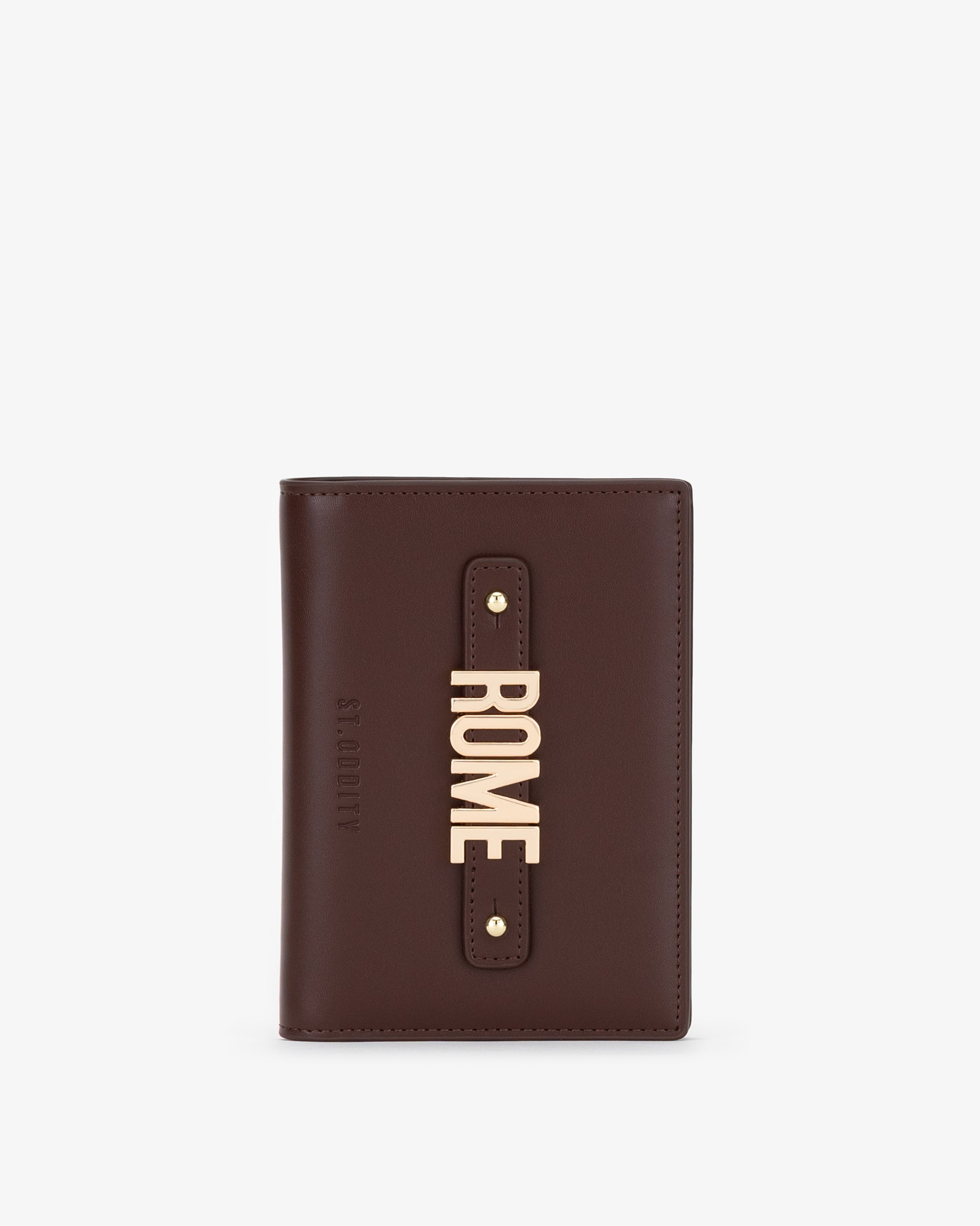 Travel Wallet in Brown with Personalised Hardware