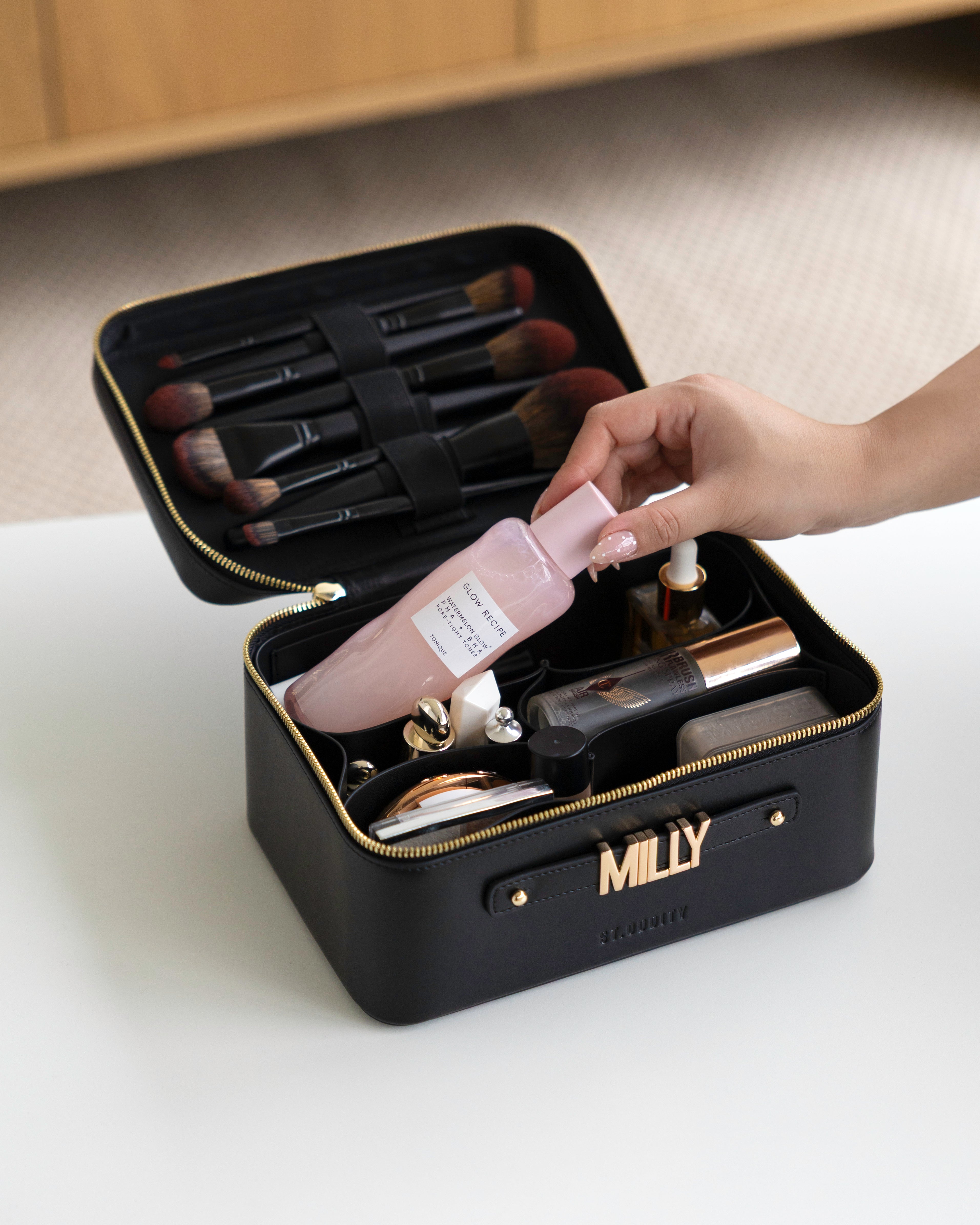 Vanity Case in Black/Gold with Personalised Hardware