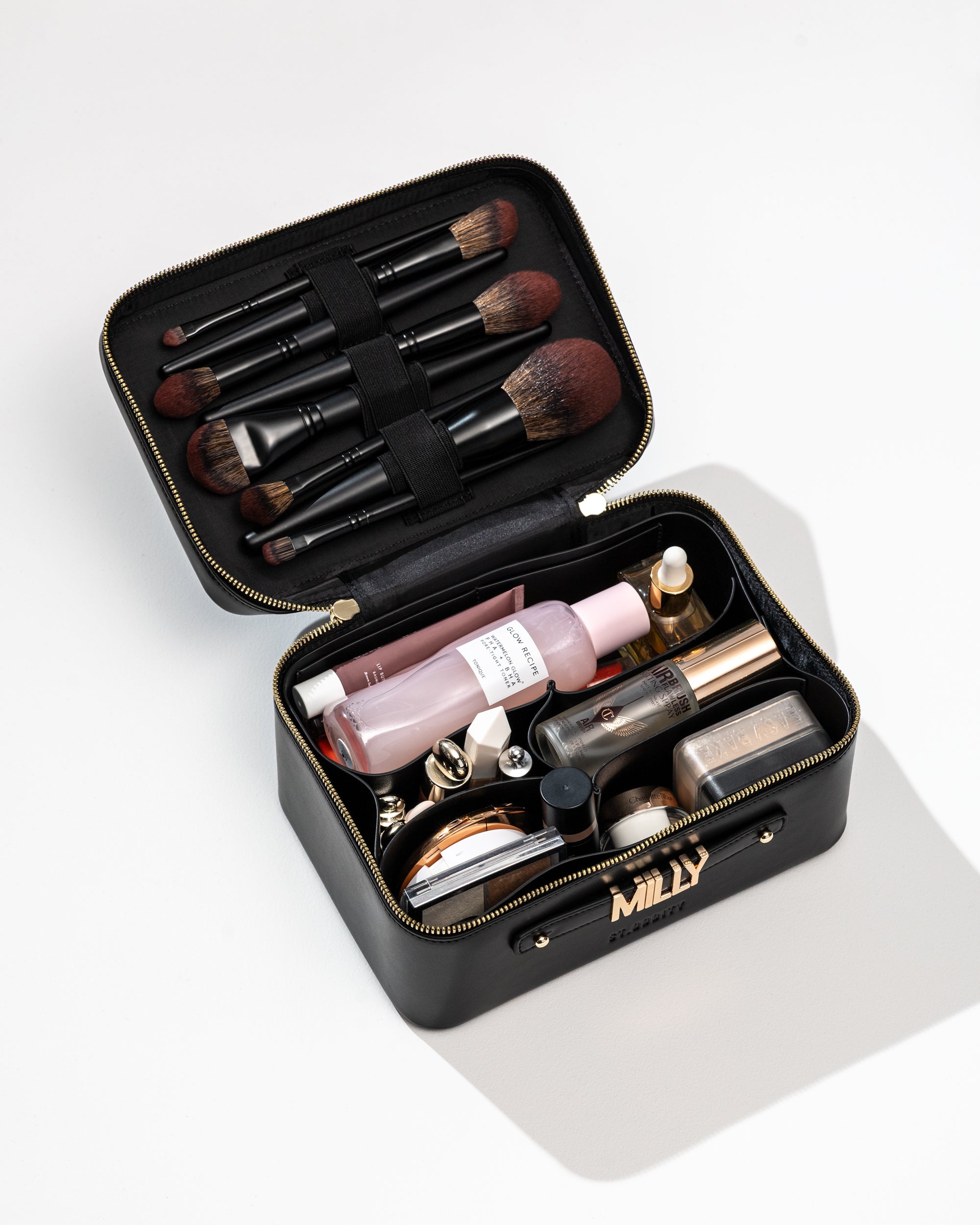 Vanity Case in Black/Gold with Personalised Hardware