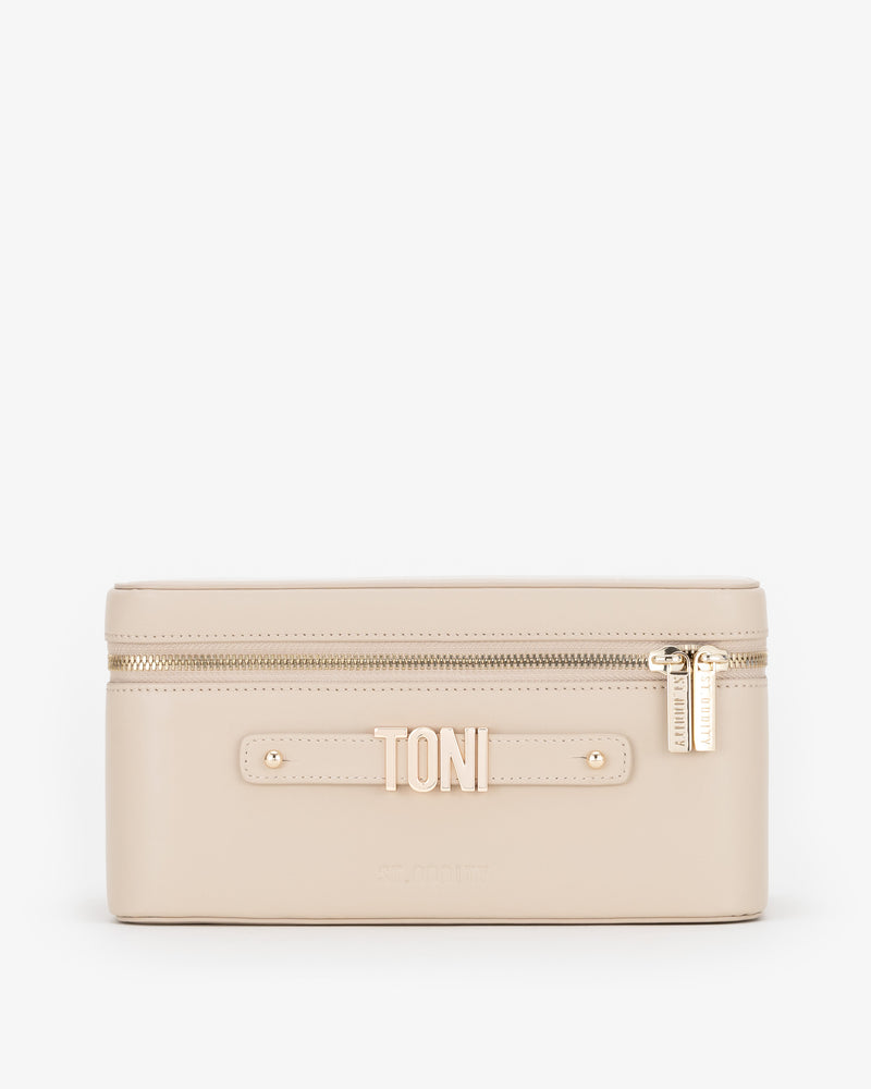Vanity Case in Light Sand with Personalised Hardware