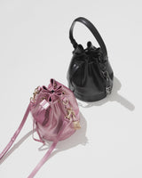 Bucket Bag in Black/Gummetal with Personalised Hardware