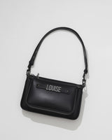 Double Pouchette in Black/Gunmetal with Personalised Hardware