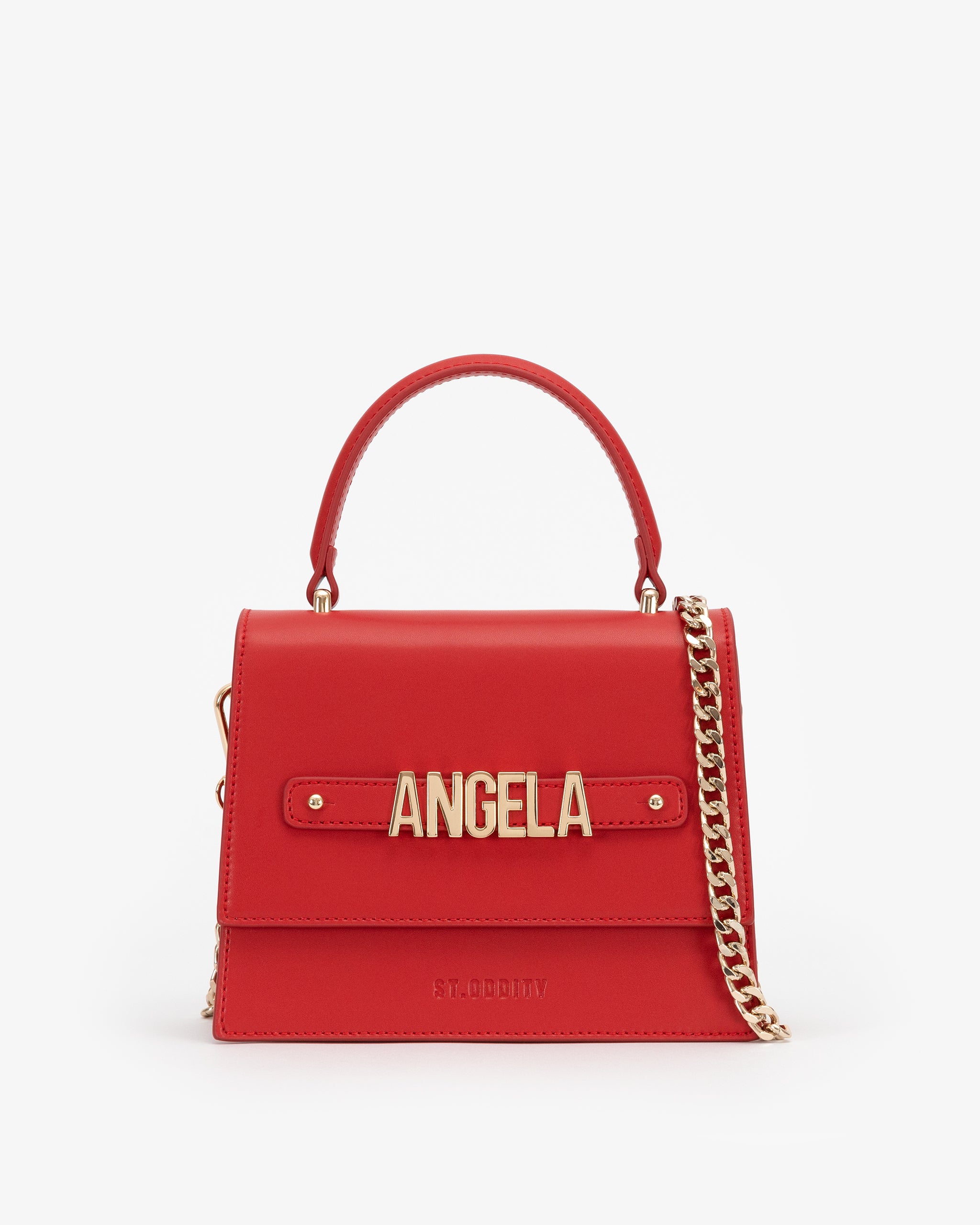 Evening Bag in Red with Personalised Hardware