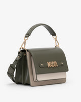 Shoulder Bag in Khaki Multi with Personalised Hardware
