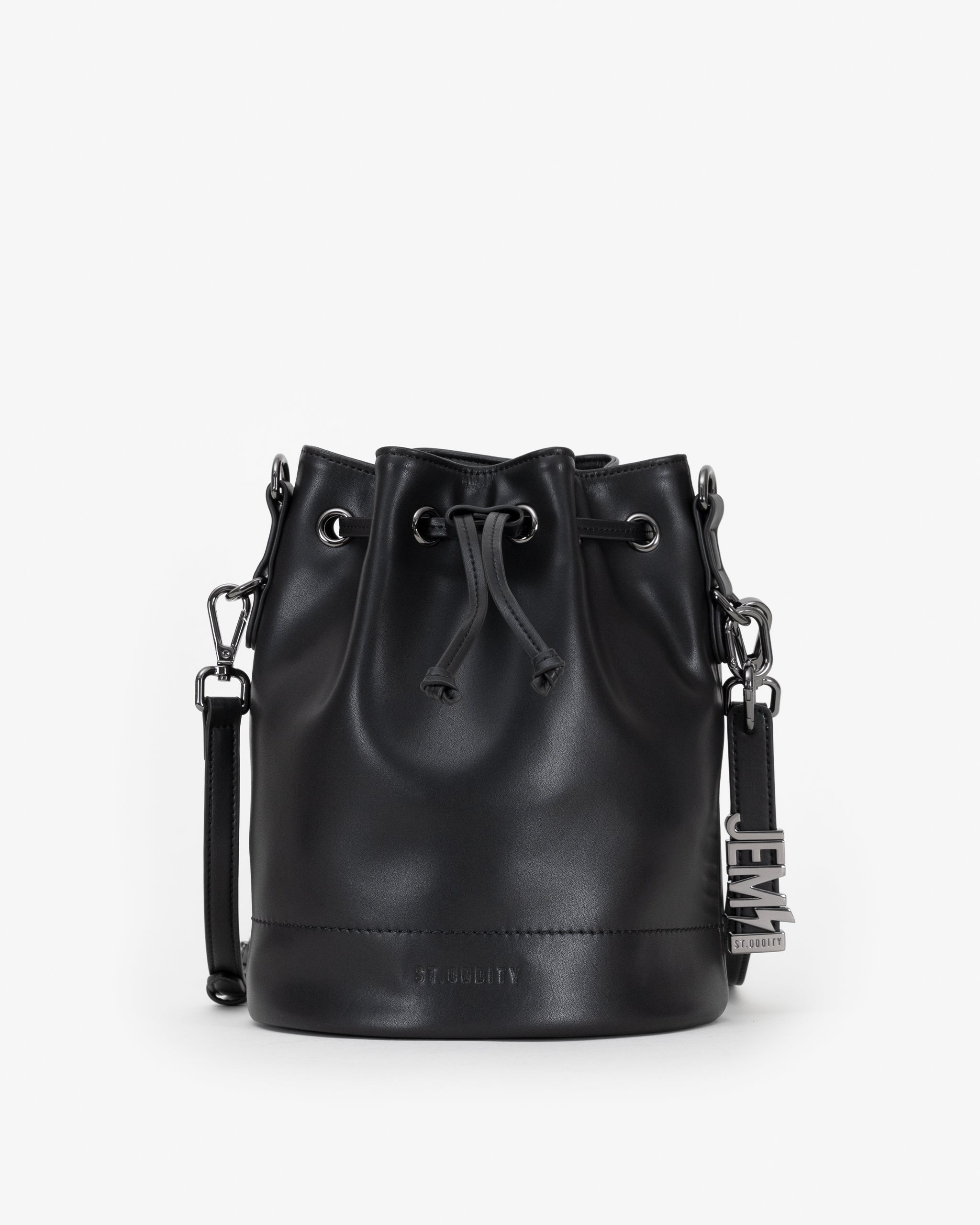 Bucket Bag in Black/Gummetal with Personalised Hardware