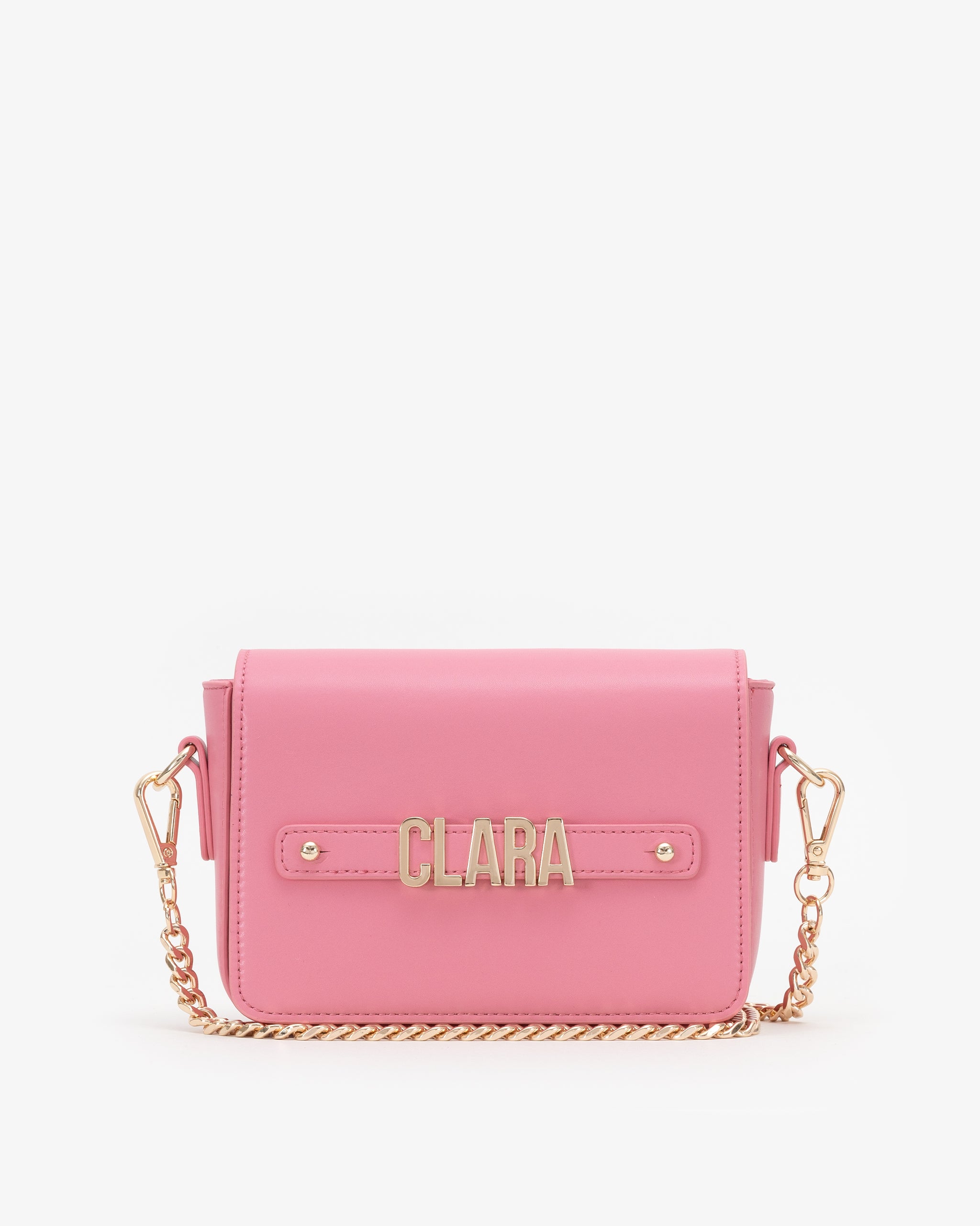 Crossbody Bag in Bubblegum with Personalised Hardware