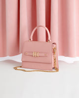 Evening Bag in Pink with Personalised Hardware