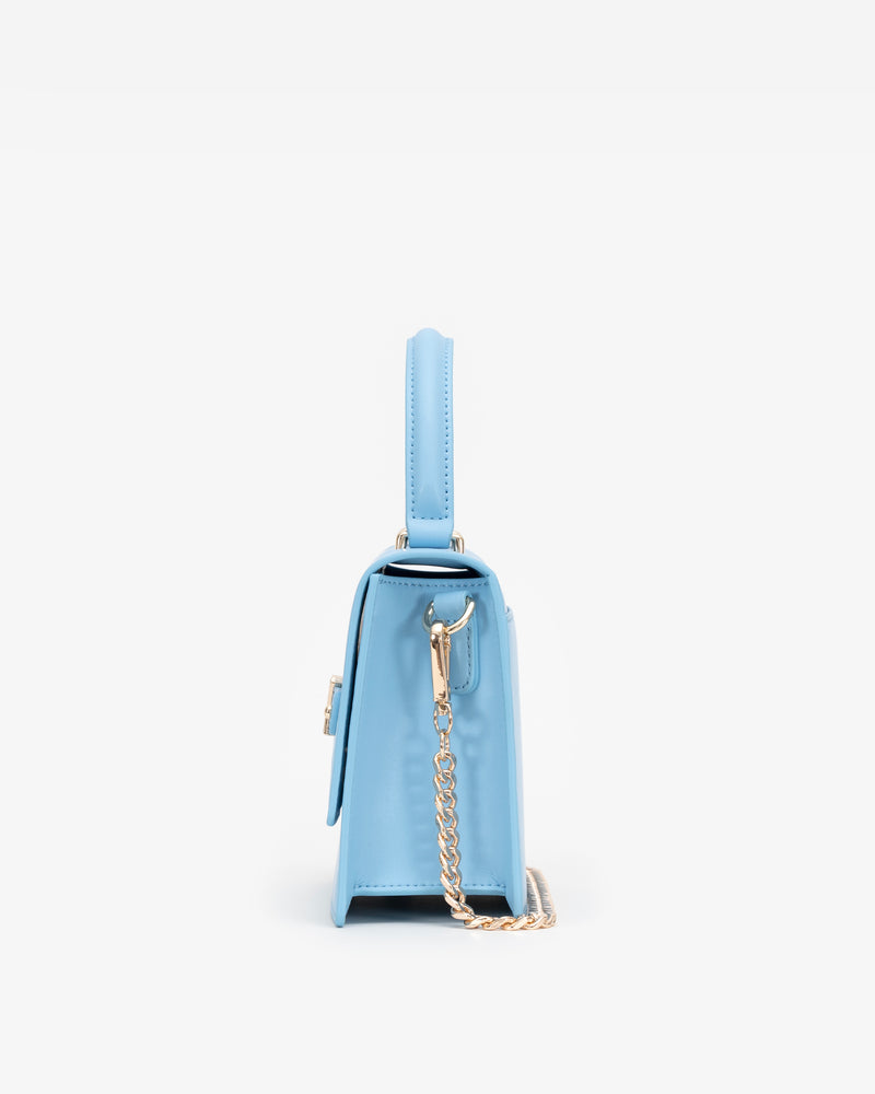 Evening Bag in Sky Blue with Personalised Hardware