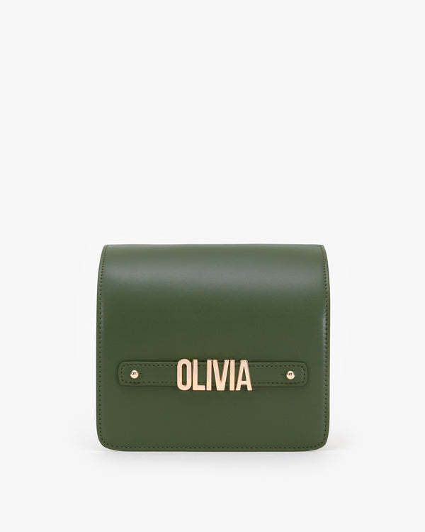 Face in Khaki Green with Personalised Hardware