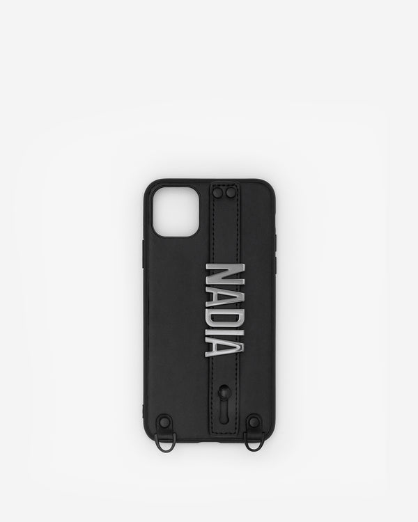 iPhone 11 Pro Max Case in Black/Gunmetal with Personalised Hardware