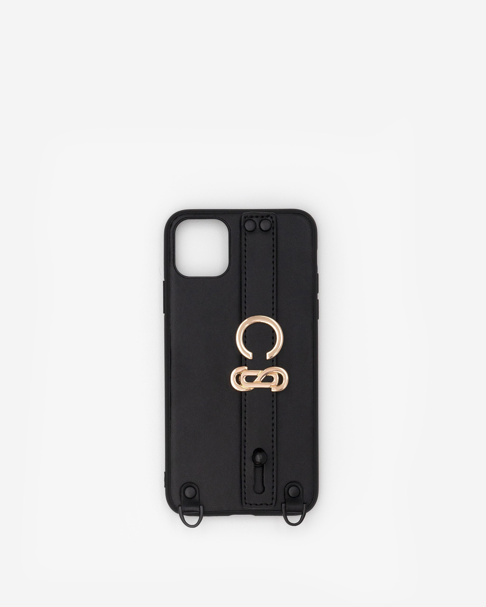 iPhone 14 Plus Case in Black/Gold with Personalised Hardware
