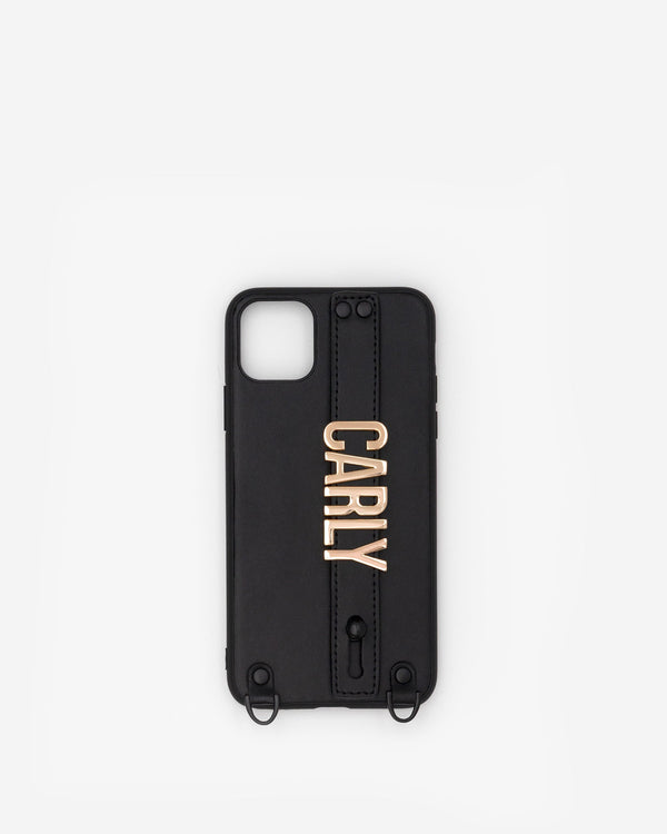 iPhone 14 Plus Case in Black/Gold with Personalised Hardware