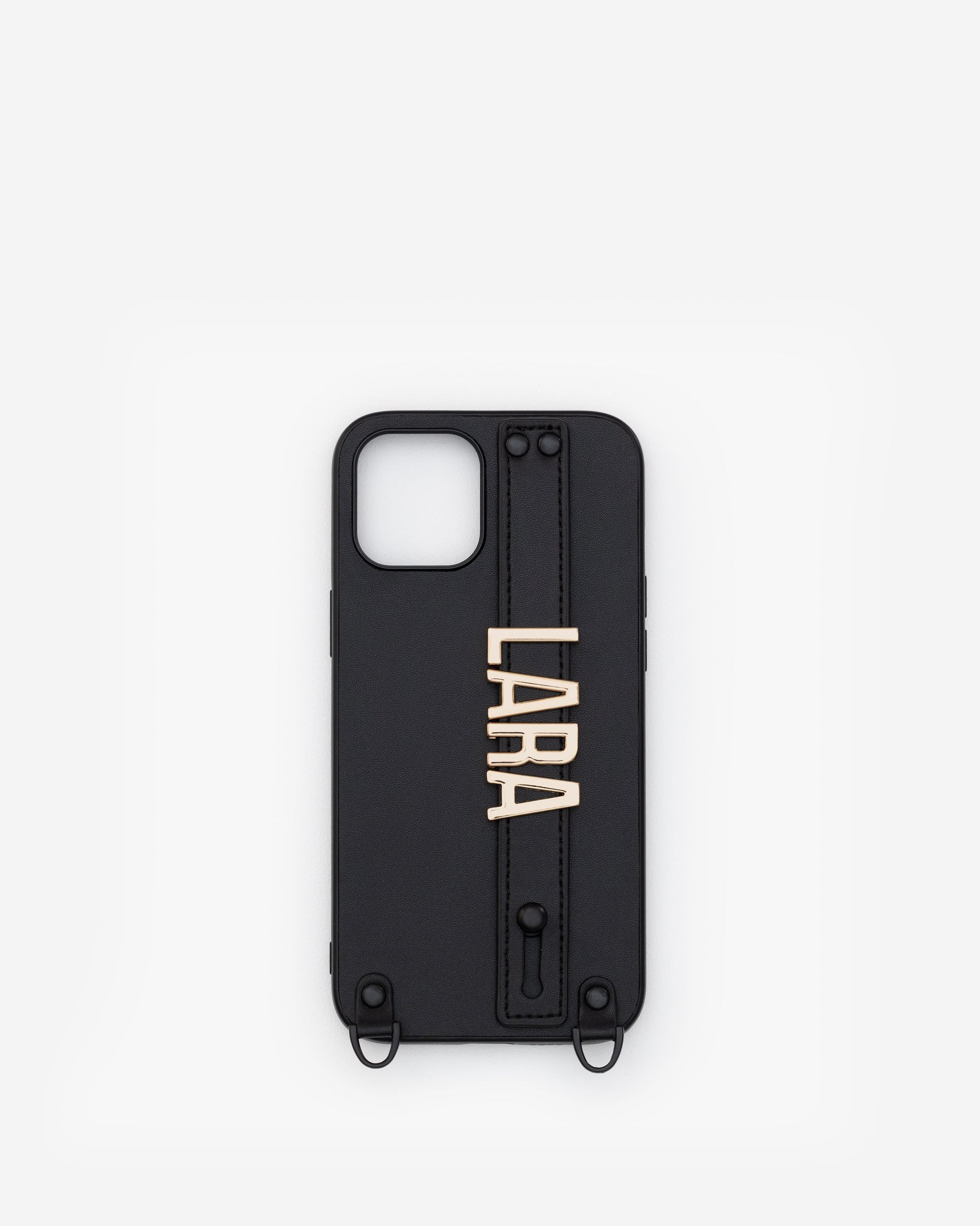 iPhone 12 Pro Max Case in Black/Gold with Personalised Hardware
