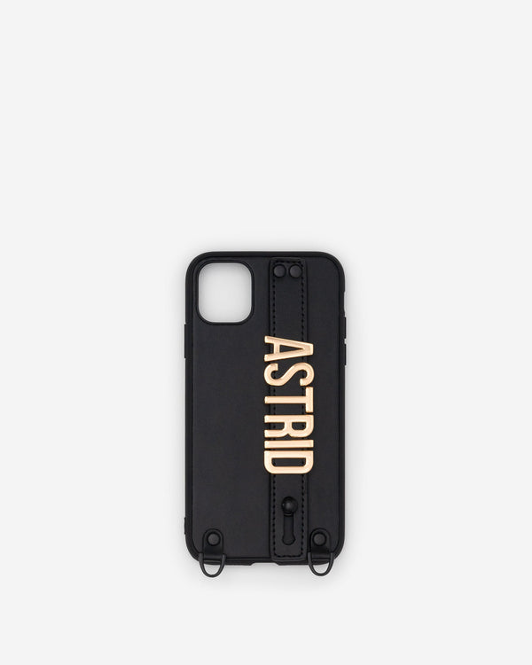iPhone 14 Case in Black/Gold with Personalised Hardware