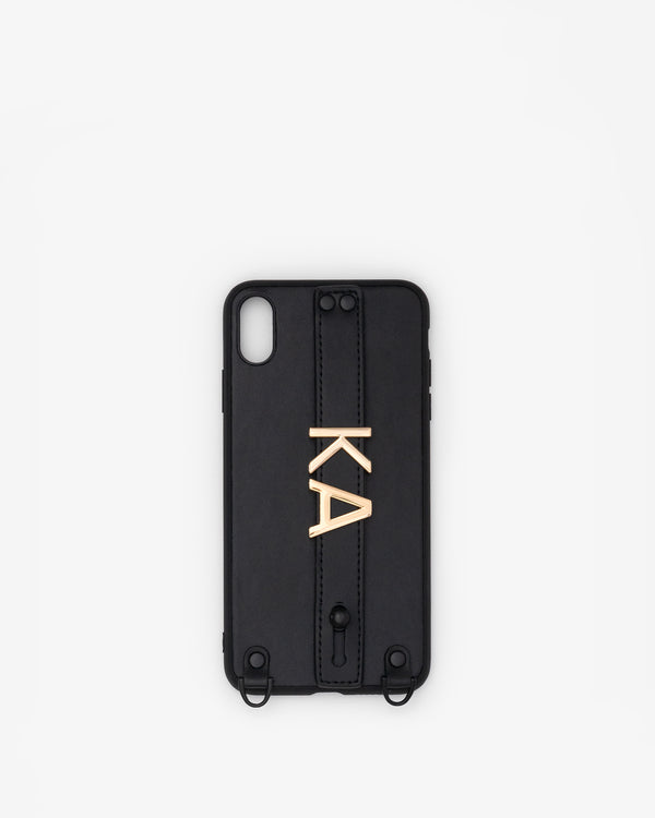 iPhone XS Max Case in Black/Gold with Personalised Hardware