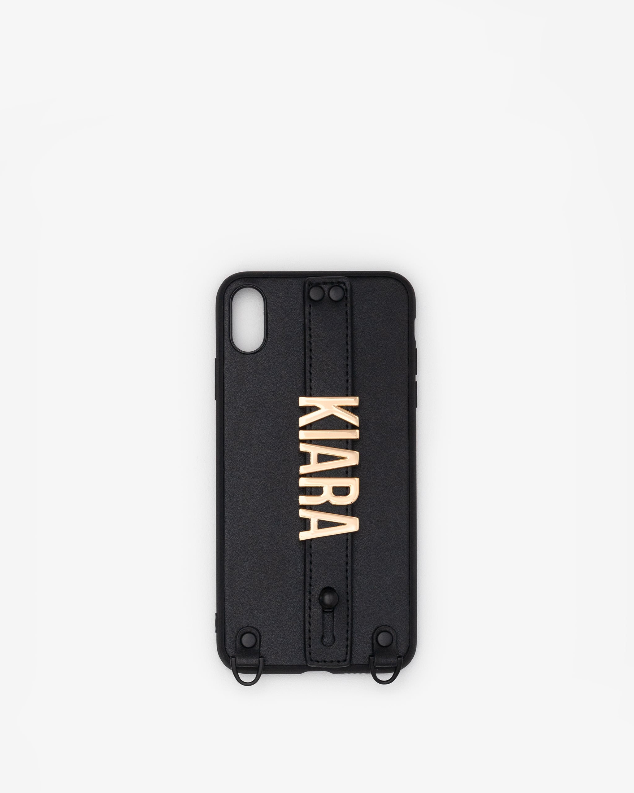 iPhone XS Max Case in Black/Gold with Personalised Hardware