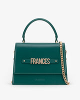 Large Evening Bag in Emerald Green with Personalised Hardware