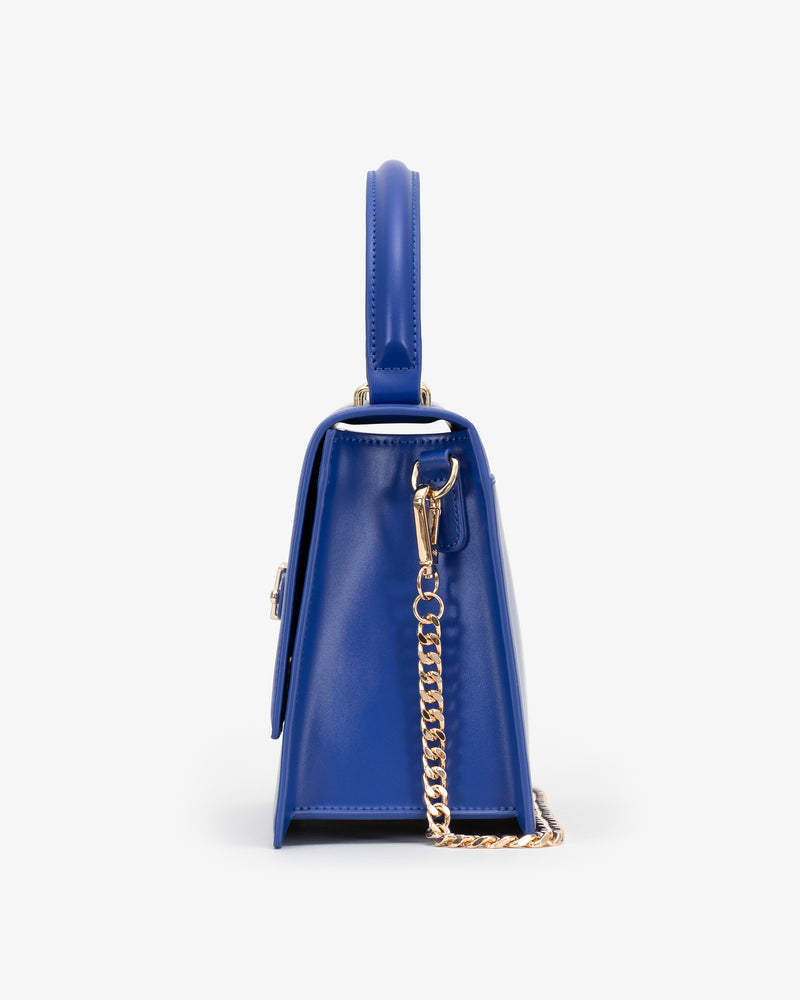 Large Evening Bag in Royal Blue with Personalised Hardware