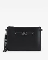 Large Pouch in Black/Gunmetal with Personalised Hardware