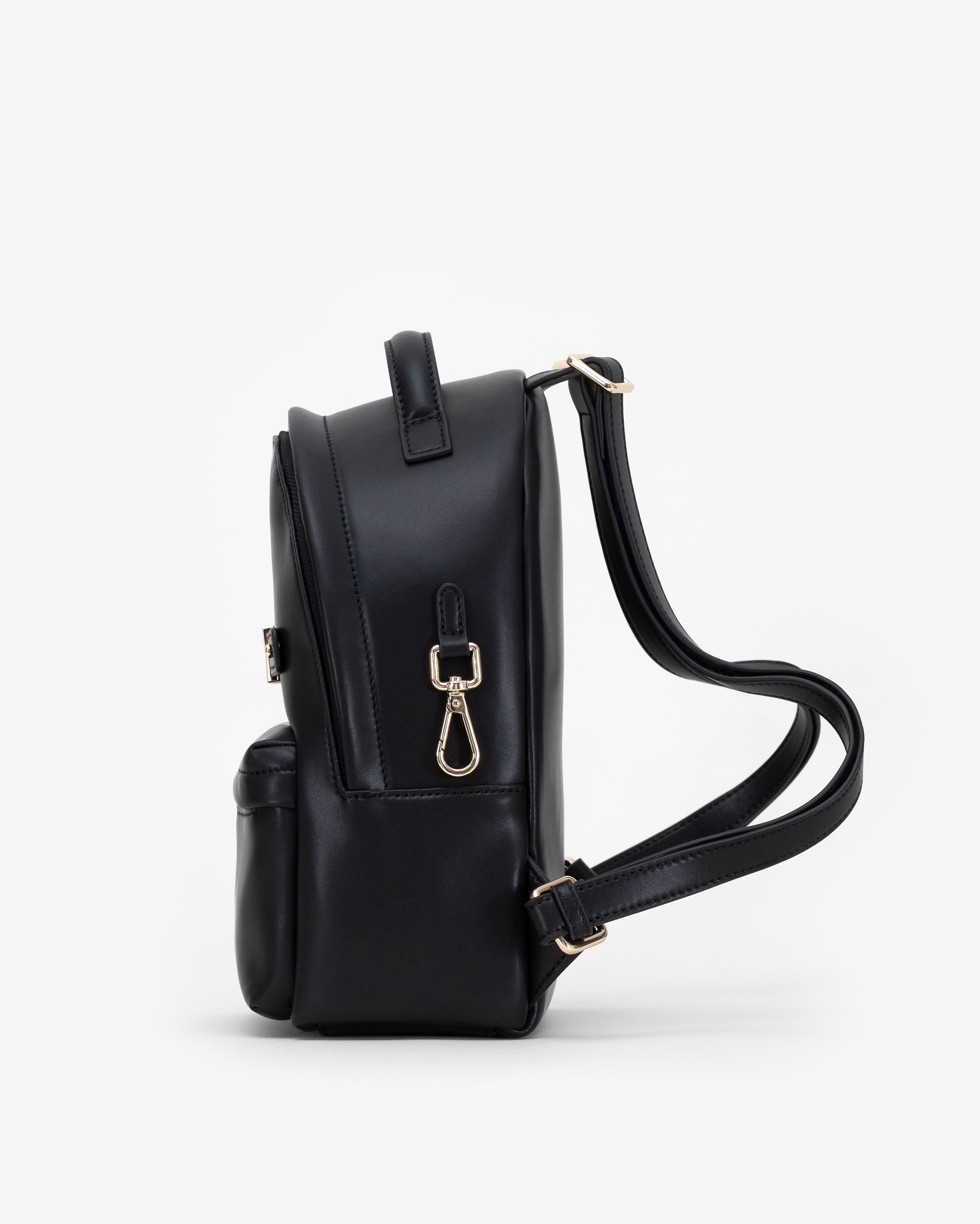 Mini Backpack in Black/Gold with Personalised Hardware