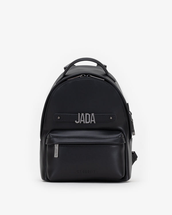 Mini Backpack in Black/Gunmetal with Personalised Hardware