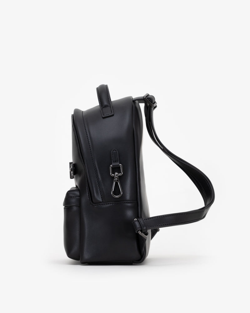 Mini Backpack in Black/Gunmetal with Personalised Hardware