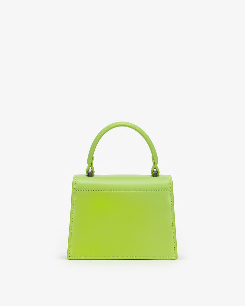 Mini Evening Bag in Lime Green with Personalised Hardware