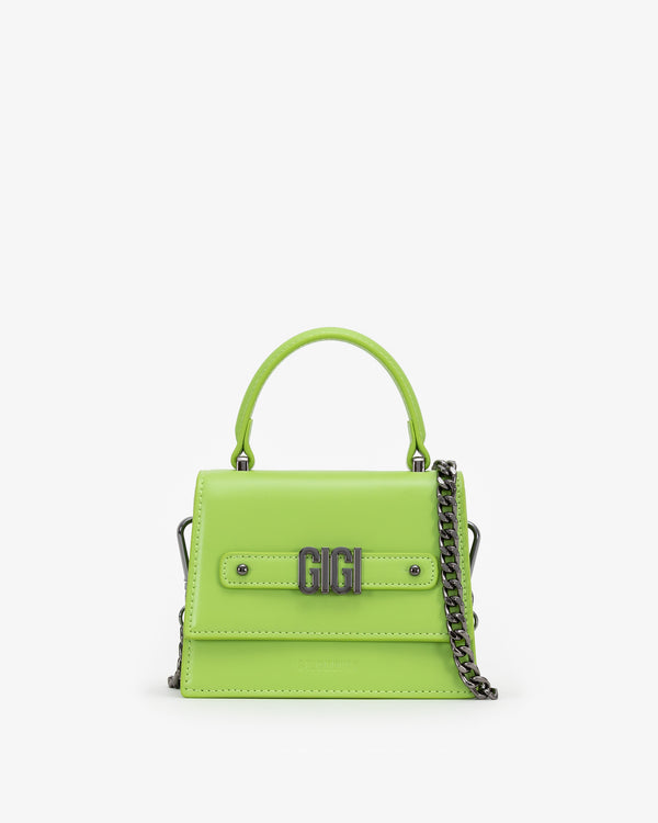 Mini Evening Bag in Lime Green with Personalised Hardware