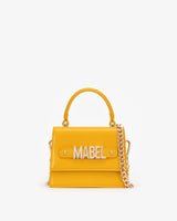 Mini Evening Bag in Mango with Personalised Hardware