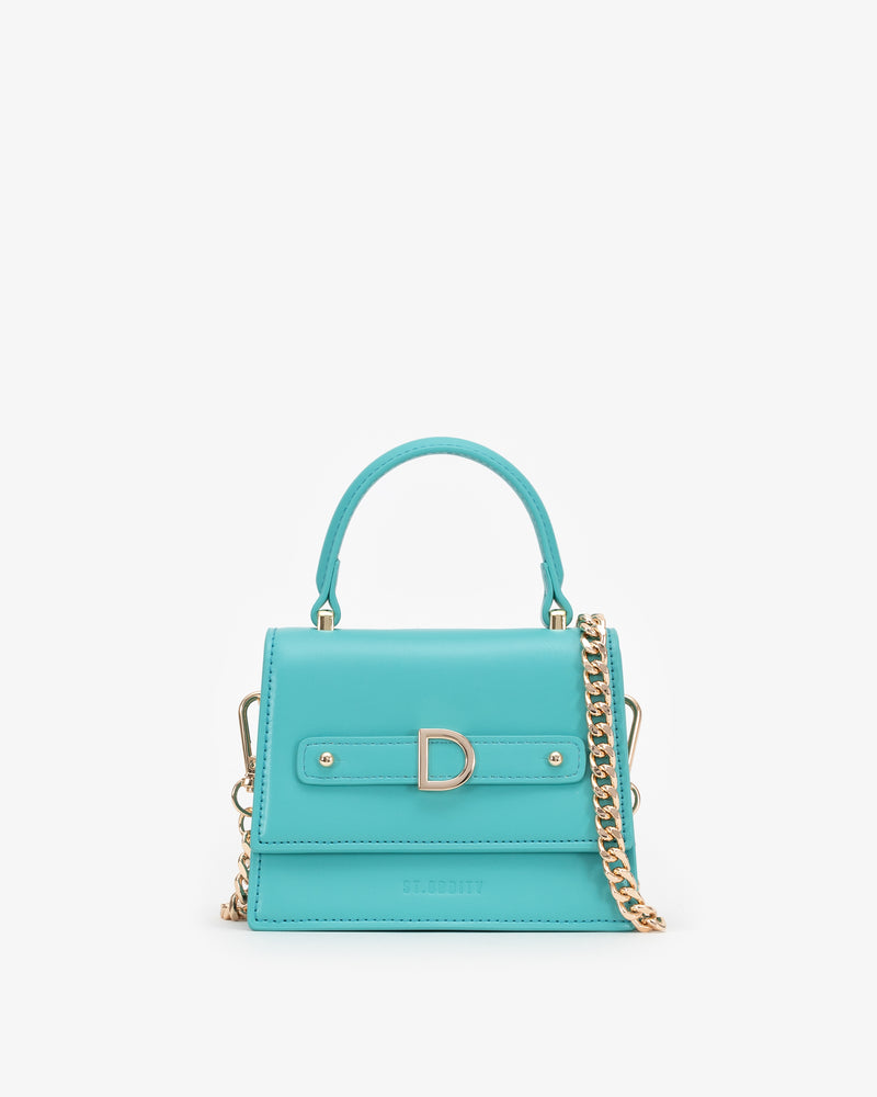 Mini Evening Bag in Turquoise with Personalised Hardware