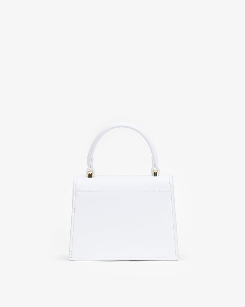 Mini Evening Bag in White with Personalised Hardware