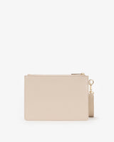 Classic Pouch in Light Sand with Personalised Hardware