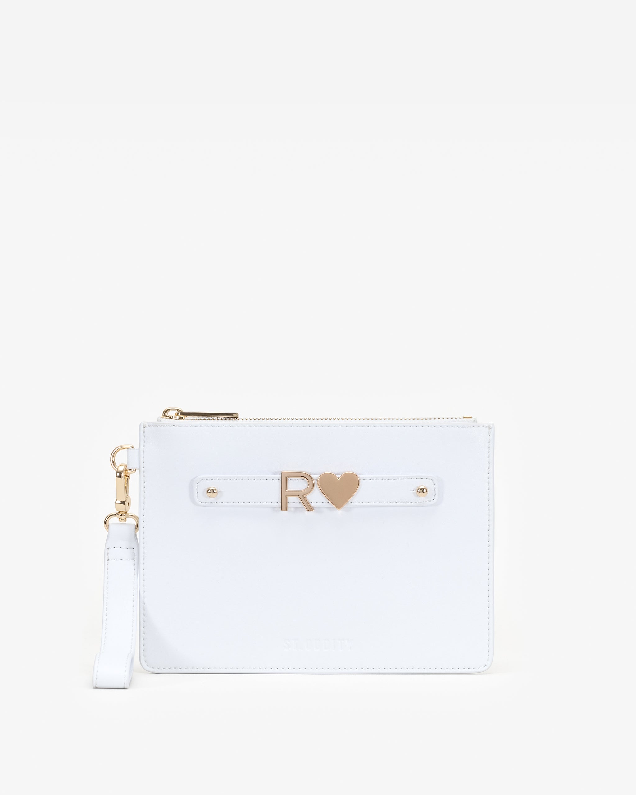 Pre-order (Mid-May): Classic Pouch in White with Personalised Hardware