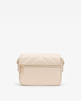 Quilted Chevron Crossbody Bag in Light Sand