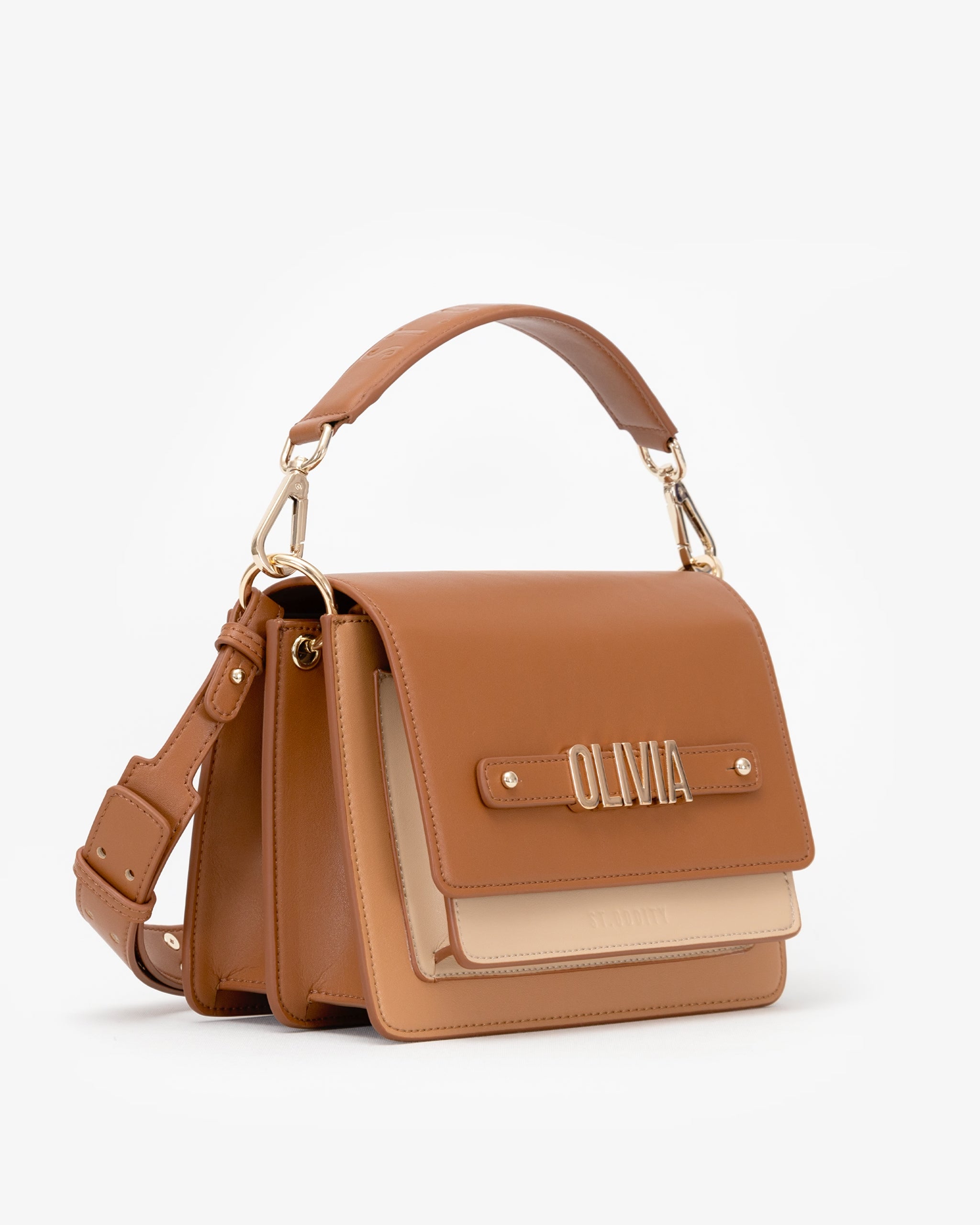 Pre-order (Mid-May): Shoulder Bag in Neutral Multi with Personalised Hardware