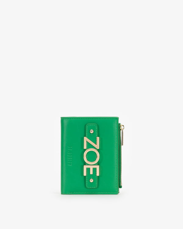 Wallet in Grass Green with Personalised Hardware
